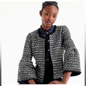 J. Crew Black and White Tweed Blazer